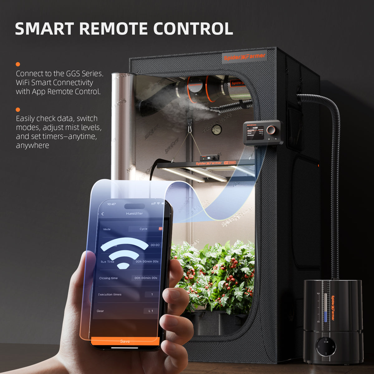 Spider Farmer 5L Smart-Luftbefeuchter – Detailansicht 3 Produktbild